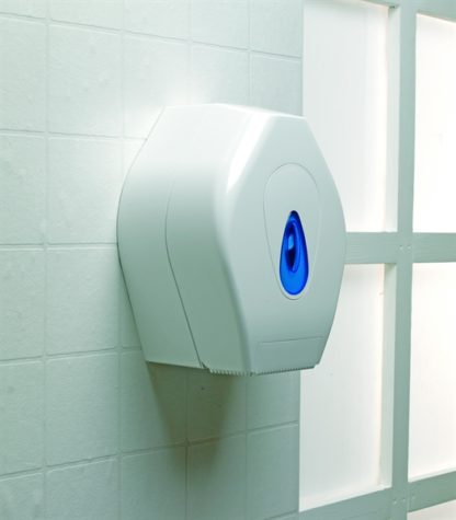 Mini jumbo roll toilet tissue dispenser