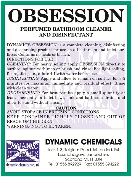 Obsession. Perfumed washroom cleaner concentrate