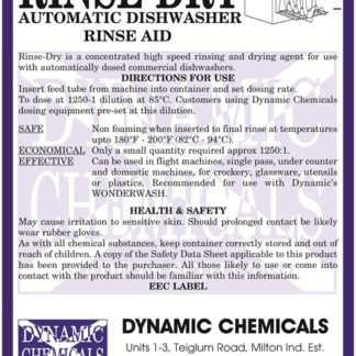 Rinse-dry - Automatic dishwasher rinse and drying aid