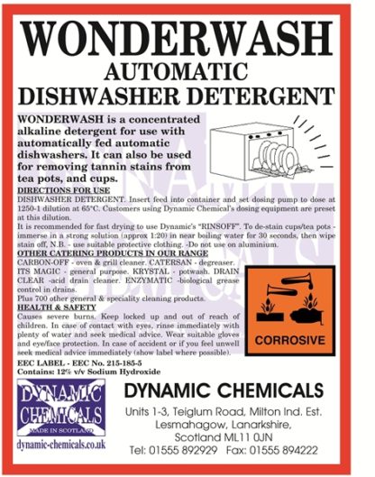 Wonderwash, automatic dishwasher detergent