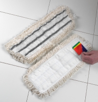 30cm (12') Microfibre flat mop with tear-off colour-coded tags