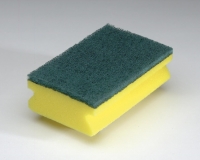 Heavy duty sponge scourer - with green abrasive