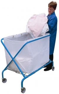 Service cart, with translucent vinyl sack