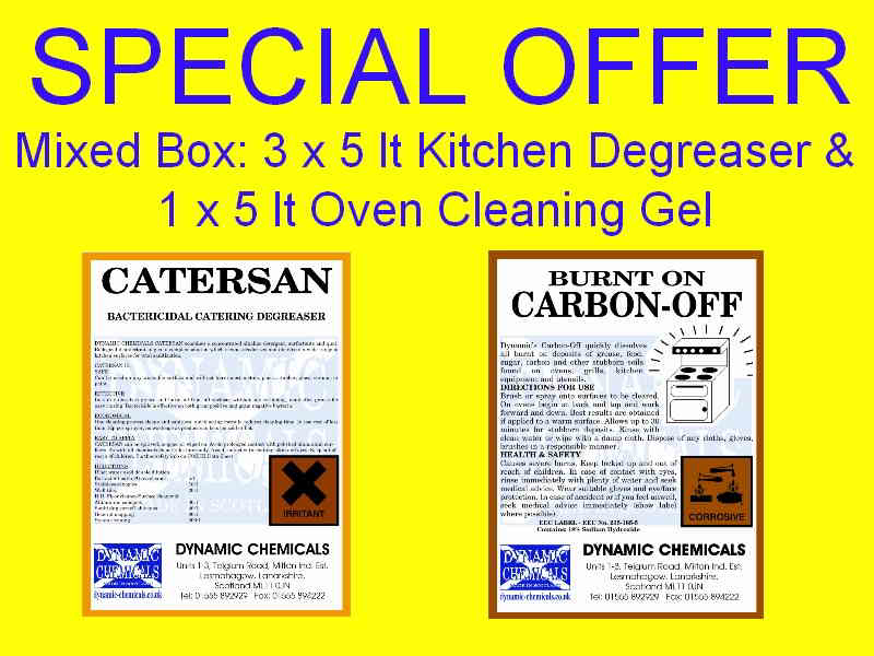 Kitchen Degreaser & Oven Cleaner - Special Mixed Box Offer Catersan & Carbon Off 4 Pack Special
